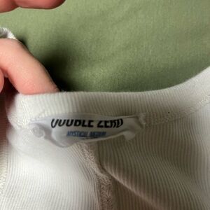 Double Zero Cream Ribbed Top